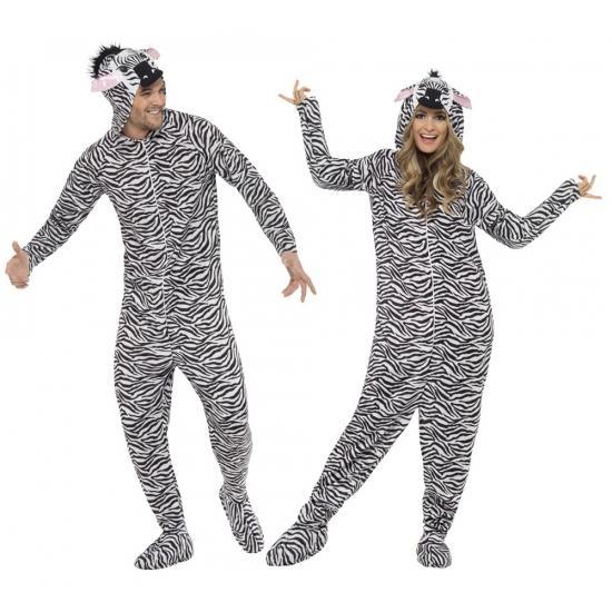 Zebra huispak voor volwassenen - Dieren onesies, Kleding | Heren, Carnavalskleding en Feestkleding, Ophalen of Verzenden