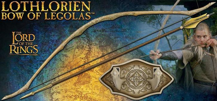 United Cutlery LOTR Lothlorien Bow of Legolas, Verzamelen, Lord of the Rings, Nieuw, Replica, Verzenden