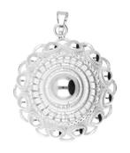 Zilveren Zeeuwse knop knoop 37 mm. ketting hanger, Verzenden, Nieuw