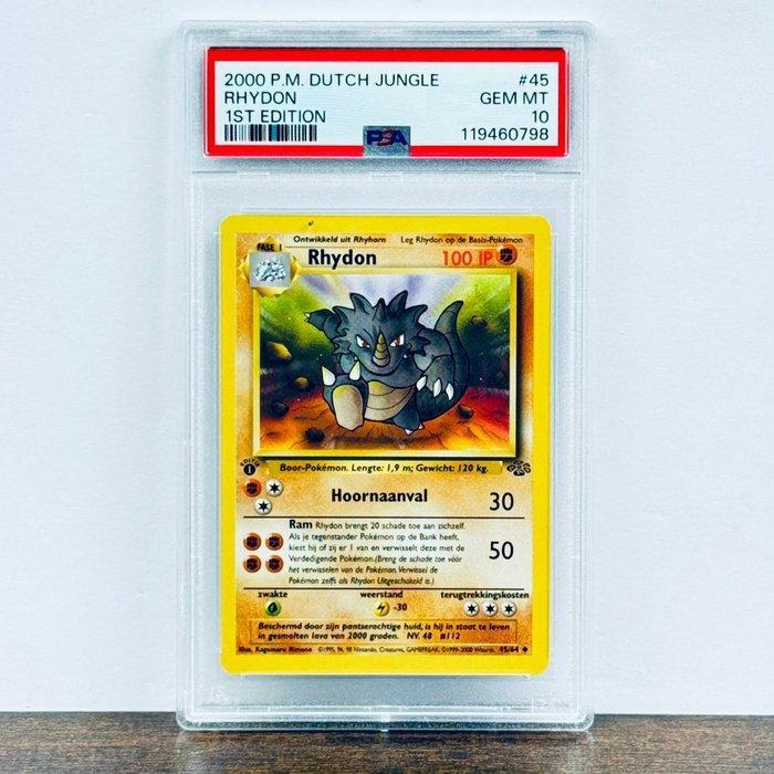 Pokémon Graded card - 1st Edition Jungle - Rhydon 45 -, Hobby en Vrije tijd, Verzamelkaartspellen | Pokémon
