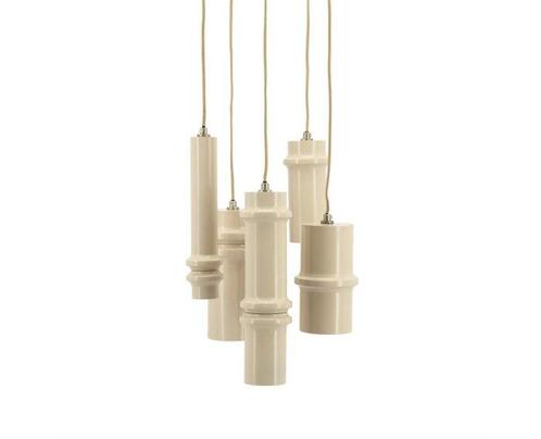 Pendant lamp Cylin cluster 5 - roze | BY-BOO, Huis en Inrichting, Lampen | Hanglampen, Nieuw, Ophalen of Verzenden