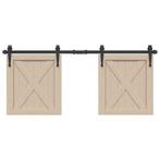 vidaXL Ophangset voor schuifdeur 122 cm koolstofstaal, Doe-het-zelf en Verbouw, Verzenden, Nieuw