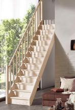 Steektrap - Rechte trap met stootborden + leuning 80 x 280cm, Ophalen of Verzenden, Nieuw, Trap, 2 tot 4 meter