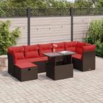 vidaXL 8-delige Loungeset met kussens poly rattan acacia, Verzenden, Nieuw, Rotan, Loungeset