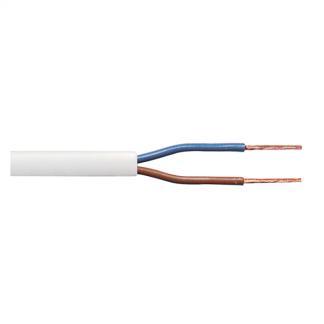 Stroomkabel 2 x 0.75 mm² op rol (100 meter, 100% koper, Wit), Doe-het-zelf en Verbouw, Elektra en Kabels, Nieuw, Verzenden