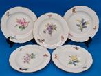 Meissen – 5 Teller – Porzellan mit Blumen- und, Antiek en Kunst