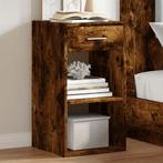 vidaXL Nachtkastjes 2 st 35x34x65 cm bewerkt hout gerookt, Verzenden, Nieuw, Hout