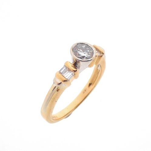18 Krt. Bicolor ring met diamanten | 0,54 ct., Sieraden, Tassen en Uiterlijk, Ringen, Dame, Met edelsteen, Overige kleuren, Gebruikt