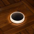 Solar grondspot Round met schemersensor – Helder Wit, Tuin en Terras, Buitenverlichting, Kunststof, Verzenden, Minder dan 50 watt