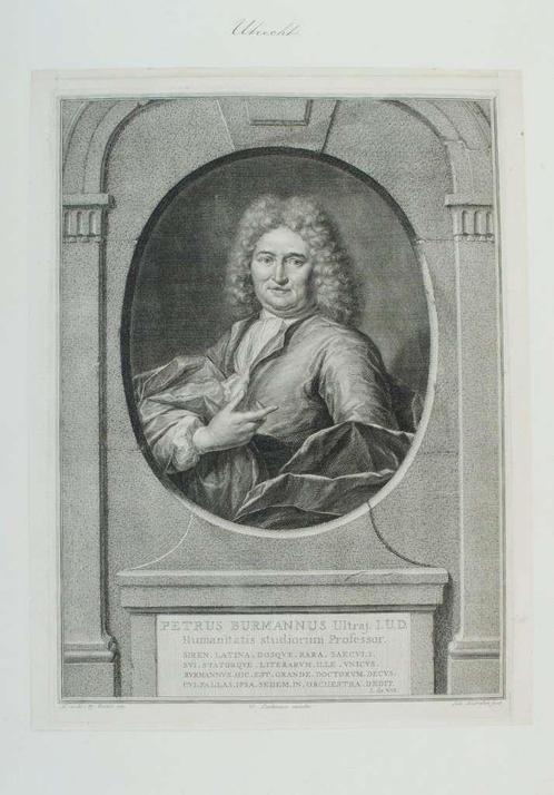 Portrait of Pieter Burman the Elder, Antiek en Kunst, Kunst | Etsen en Gravures