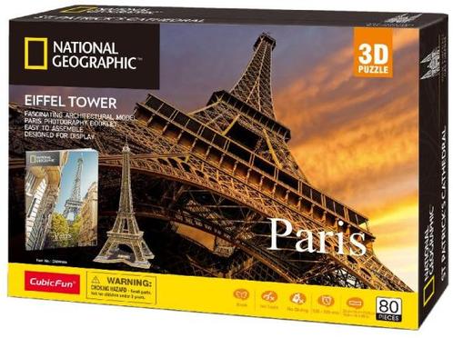 3D Puzzel - Eiffel Tower (80 stukjes) | CubicFun - Puzzels, Hobby en Vrije tijd, Denksport en Puzzels, Nieuw, Verzenden