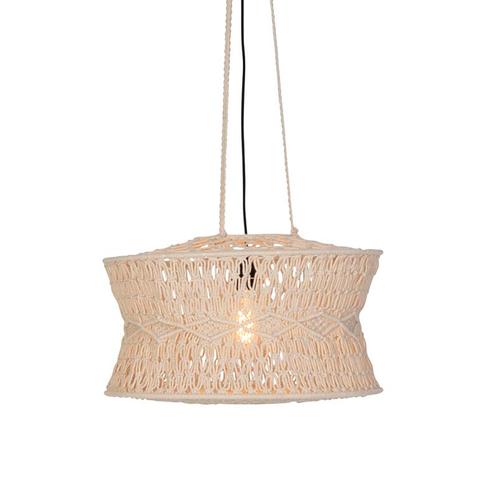 Oosterse hanglamp macramé 50 cm - Leonard, Huis en Inrichting, Lampen | Hanglampen, Nieuw, Overige materialen, 75 cm of meer