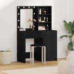 vidaXL Toilettafel Set 2 pcs Zwart eiken 50 x 41 x 135 cm, Huis en Inrichting, Tafels | Kaptafels, Verzenden, Nieuw