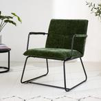 Dimehouse Fauteuil Hailey donkergroen chenille Stof, Ophalen of Verzenden, Nieuw, Stof, Scandinavisch