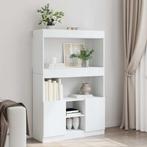 vidaXL Hoge kast 92x33x140 cm bewerkt hout wit, Verzenden, Nieuw, Overige houtsoorten