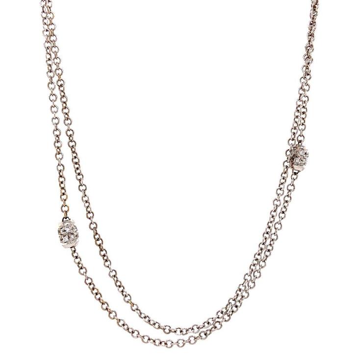 Witgouden anker choker met diamant 41.5 cm 18 karaat, Sieraden, Tassen en Uiterlijk, Kettingen, Wit, Zo goed als nieuw, Met hanger