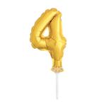 Taartopper Folie Ballon Cijfer 4 21cm, Verzenden, Nieuw