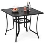 LIVSK Tuintafel met Parasolgat - Gepoedercoat Metaal - Onder, Huis en Inrichting, Tafels | Sidetables, Verzenden, Nieuw