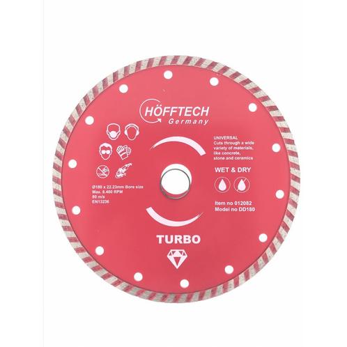 Hofftech Diamantschijf - Ø 180 mm - Voor nat en droog zag.., Doe-het-zelf en Verbouw, Gereedschap | Slijpmachines, Nieuw, Ophalen of Verzenden