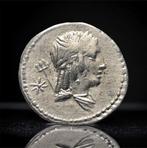 Romeinse Republiek. L. Julius Bursio, 85 v.Chr.. Denarius, Postzegels en Munten