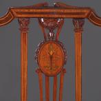 Stel armstoelen met zeer fraai ingelegde medaillons ca 1900, Antiek en Kunst, Ophalen of Verzenden