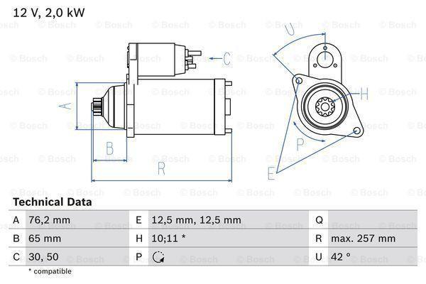 Startmotor / Starter VOLKSWAGEN NEW BEETLE (1.6,1.8 T,2..., Auto-onderdelen, Motor en Toebehoren, Nieuw, Ophalen of Verzenden