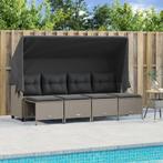 vidaXL 5-delige Loungeset met kussens poly rattan lichtgrijs, Tuin en Terras, Verzenden, Nieuw, Rotan, Loungeset