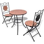 vidaXL 3-delige Bistroset keramische tegel terracotta, Verzenden, Nieuw, Overige materialen, 3 zitplaatsen