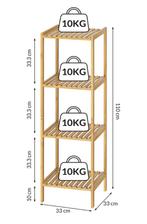 Bamboe staande opbergrek met 5 legplanken 110x33x33cm, Huis en Inrichting, Kasten | Televisiemeubels, Verzenden, Nieuw