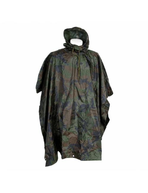 Fostex Poncho Zwaar Woodland - camouflage Groen (Kleding), Caravans en Kamperen, Regenkleding, Nieuw, Verzenden