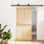 vidaXL Schuifdeur met beslag 95x210 cm massief grenenhout, Verzenden, Nieuw