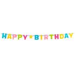 Happy Birthday Letterslinger Gekleurd 1,5m, Verzenden, Nieuw