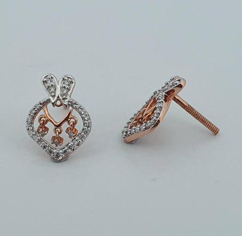 Oorbellen - 18 karaat Roségoud - 0.21ct. tw. Diamant, Sieraden, Tassen en Uiterlijk, Oorbellen