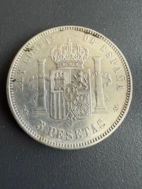 Spanje. Alfonso XIII. 5 Pesetas 1891 * 18-91. PG-M (Zonder, Postzegels en Munten, Munten | Europa | Niet-Euromunten