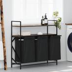 vidaXL Wasmand 3 vakken met planken gerookt eikenkleurig, Tuin en Terras, Verzenden, Nieuw