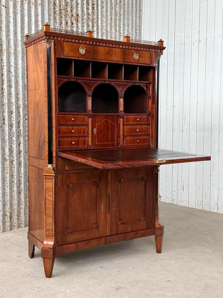 Buro, klepsecretaire, bureau secretaire klepburo XVI, empire, Antiek en Kunst, Antiek | Kantoor en Zakelijk, Ophalen of Verzenden