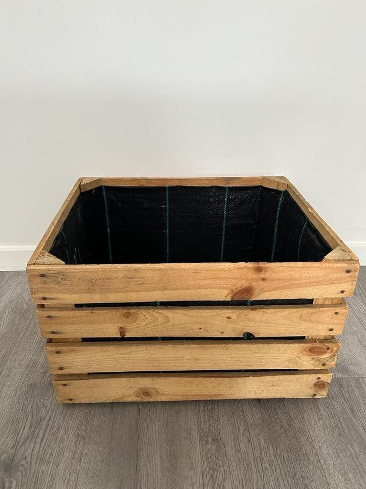 Houten plantenbak 50x40 hoogte 30cm met worteldoek, Tuin en Terras, Bloembakken en Plantenbakken, 30 tot 60 cm, Minder dan 60 cm