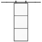 vidaXL Schuifdeur met beslag 76x205 cm ESG-glas en aluminium, Doe-het-zelf en Verbouw, Deuren en Horren, Verzenden, Nieuw