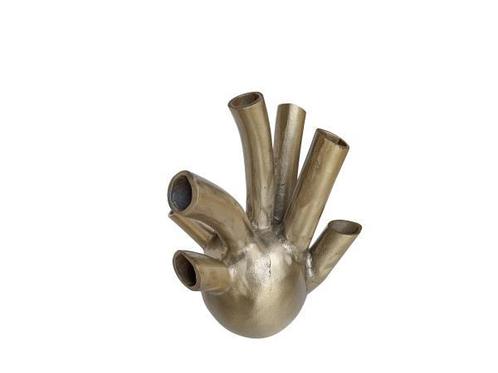 Veiling - Tulpen vaas met 7 tuiten champagne goud 28x28x38, Huis en Inrichting, Woonaccessoires | Wanddecoraties