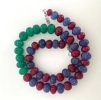 53 handgefertigde smaragd, robijn, saffier en kwarts kralen, Verzamelen