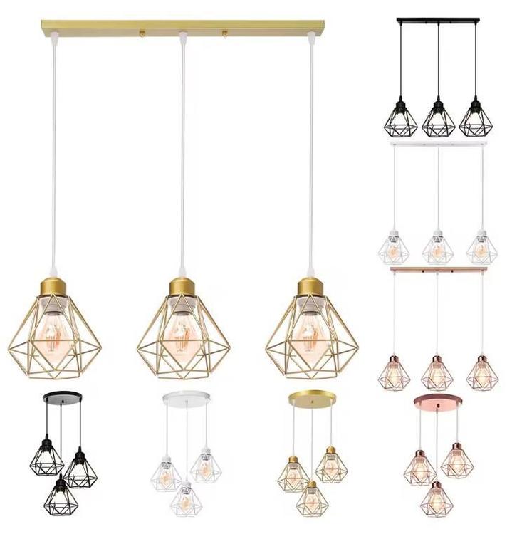 Industriële Hanglamp Diamant – Smeedijzer E27, Huis en Inrichting, Lampen | Hanglampen, Nieuw, Verzenden