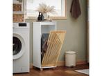 SoBuy BZR126-W - Staande Badkamerkast - Smal met Bamboe deur, Huis en Inrichting, Verzenden, Nieuw