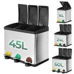 Prullenbak - Afvalbak - Vuilnisbak - 45 Liter - Zilver - Jag, Huis en Inrichting, Verzenden, Nieuw