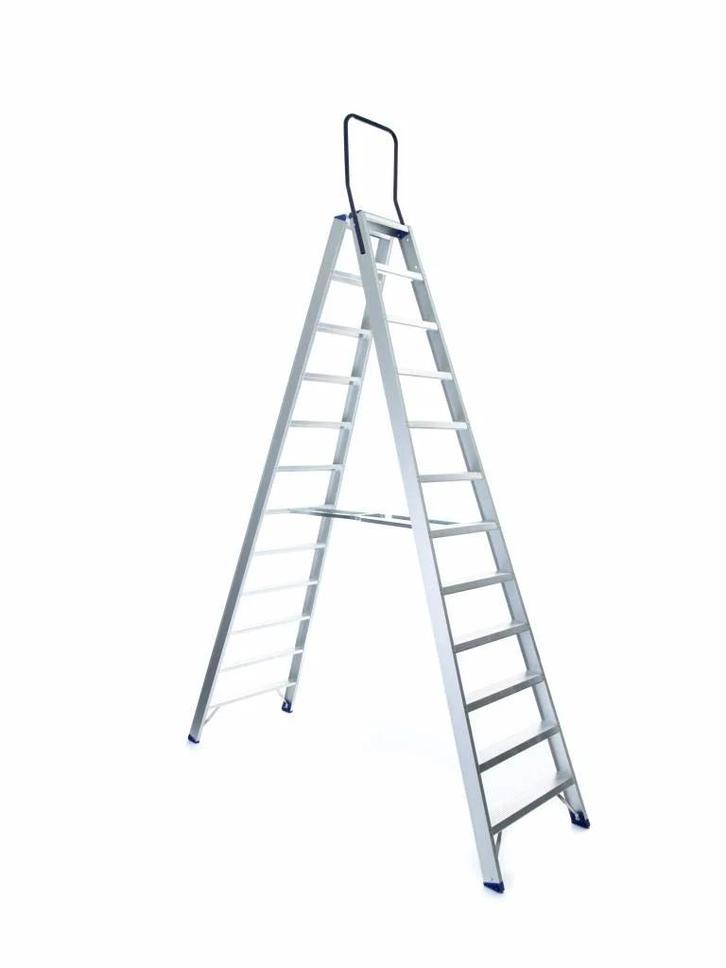 Eurostairs Dubbel Oploopbare Trap – 2 t/m 12 Treden, Doe-het-zelf en Verbouw, Ladders en Trappen, Trap, Nieuw, Verzenden