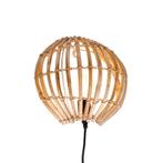 Landelijke wandlamp bamboe half rond - Canna, Huis en Inrichting, Lampen | Wandlampen, Nieuw, Landelijk