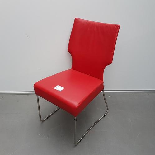 Bert Plantagie luxe lederen eetkamerstoel - rood, Huis en Inrichting, Stoelen, Ophalen of Verzenden