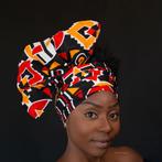 Afrikaanse zwart / rood hoofddoek - mud cloth headwrap, Kleding | Dames, Nieuw, Ophalen of Verzenden