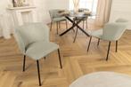 Design Stoel LYON mint corduroy zwarte metalen poten - 44963, Huis en Inrichting, Stoelen, Ophalen of Verzenden, Nieuw