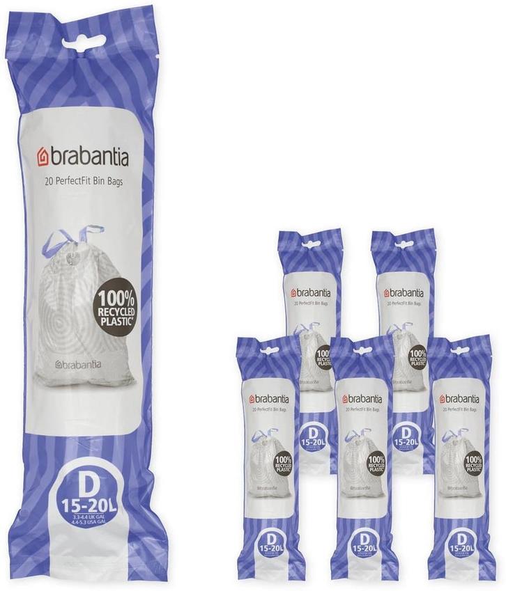 Brabantia PerfectFit Vuilniszakken - 15/20 l - Code D - 6, Huis en Inrichting, Keuken | Keukenbenodigdheden, Nieuw, Ophalen of Verzenden