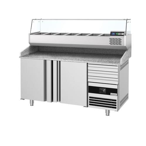 GGM Gastro | Pizza koelwerkbank PREMIUM - 1600x800mm - met 2, Zakelijke goederen, Horeca | Meubilair en Inrichting, Verzenden